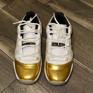 White and Gold Jordan 11’s
